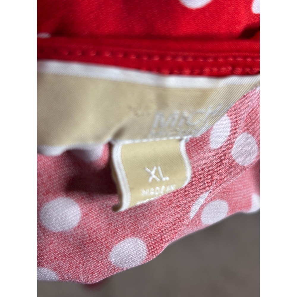 Michael Kors | Red Polka Dot Wrap Dress Ruffle Hem Cap Sleeve | XL - Picture 7 of 8